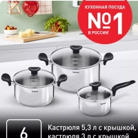 Набор посуды Primary, из нержавеющей стали, 6 предметов