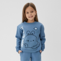 Костюм детский с начёсом (свитшот, брюки) KAFTAN Кролик, размер 30 (98-104 см), голубой