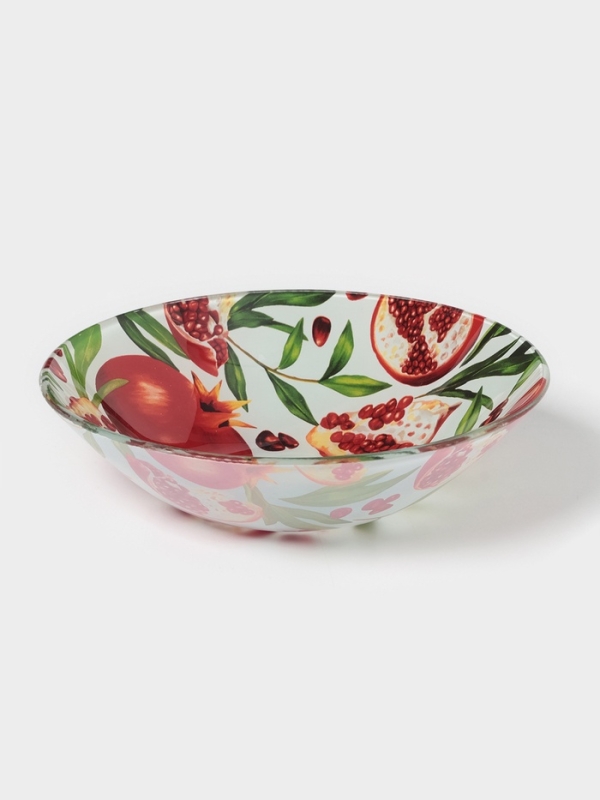 Тарелка суповая Доляна &laquo;Гранат&raquo;, d=18 см, стекло, рисунок