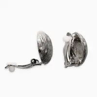 Клипсы "Винтаж" круг, цвет серебро