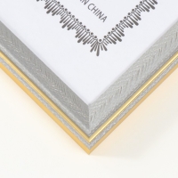 Фоторамка пластик формат А4 "Галочки на мокко" с золотой обводкой 1,4х23,7х32,2 см