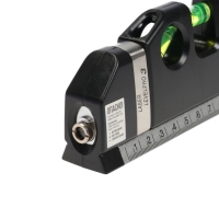 Уровень универсальный 4 в 1 ТУНДРА, лазерный, пузырьковый, рулетка 2.5 м, линейка 150 мм