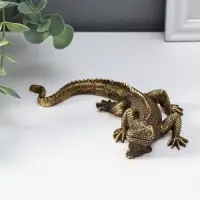 Сувенир полистоун "Игуана" золото 15,5х11х3,2 см