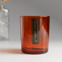 Банка для свечей стекло "Сделано с любовью" 220 мл коричневая, прозрачная 7х7х8,4 см Банка для свечей стекло "Сделано с любовью" 220 мл коричневая, прозрачная 7х7х8,4 см