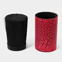 Подставка для ножей с наполнителем Доляна &laquo;Кракле&raquo;, 14&times;9 см, soft-touch, цвет красный
