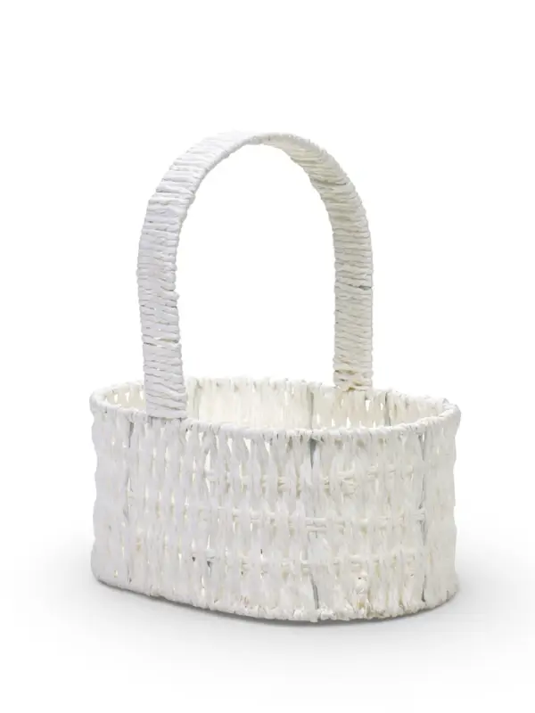 Набор корзин 3 шт пластик 25х17х11 22х14х9 19х10х7 см ручка h=10 см белый овал