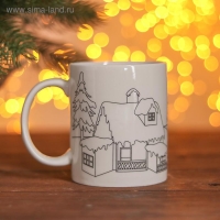 Набор кружка под раскраску &laquo;Снеговичок&raquo; 250 мл, краска 6 цв по 2 мл, кисть