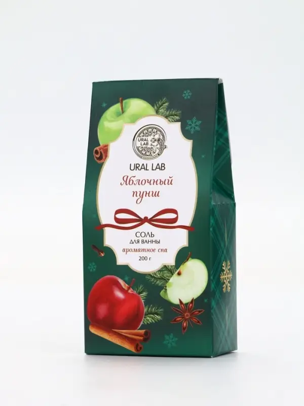 Соль для ванны, аромат яблочный пунш, 200 г, URAL LAB