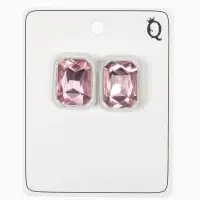 Серьги "Кристалл" прямоугольник грань, цвет прозрачно-розовый