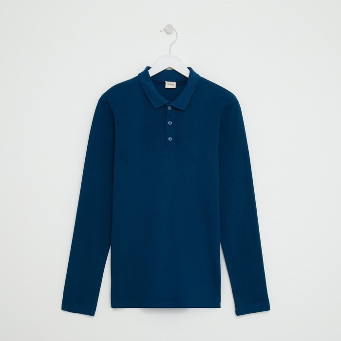 Футболка с дл. рукавом мужская MINAKU цвет синий, р-р 42