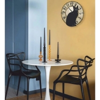 Часы настенные "Gatto nero", черный кот, интерьерные, плавный ход, d-33,5 см