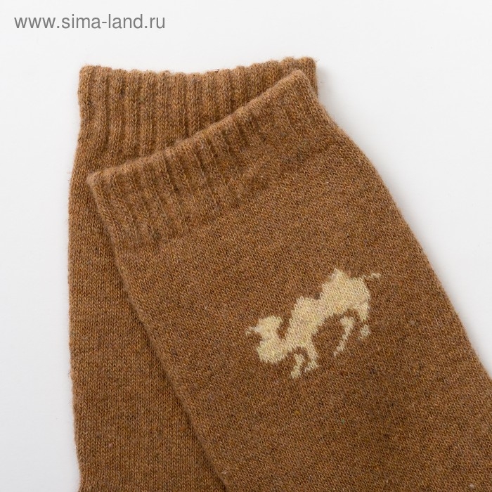 Носки мужские махровые шерстяные, цвет коричневый, размер 25-27 (39-44)