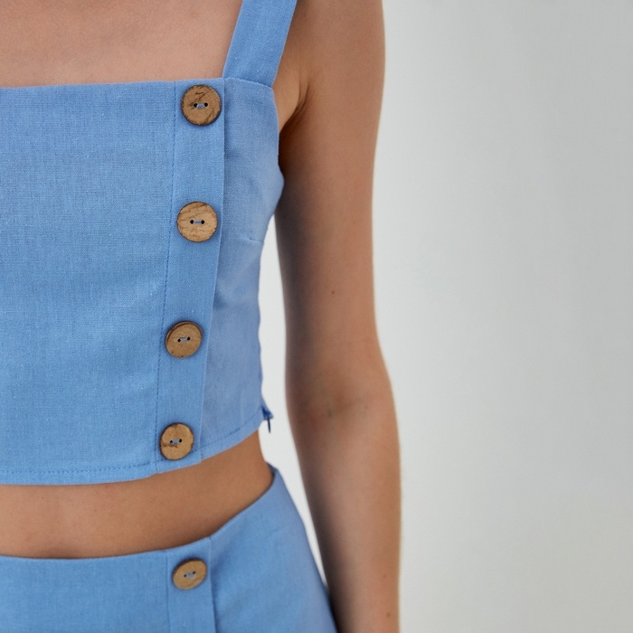 Костюм женский (юбка и топ) MIST Summer time, голубой, р. 48 Костюм женский (юбка и топ) MIST Summer time, голубой, р. 48