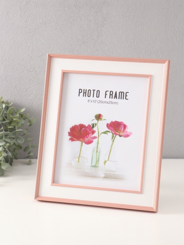 Фоторамка пластик 20х25 см "Романтизм" розовая 2,5х26,2х31,2 см