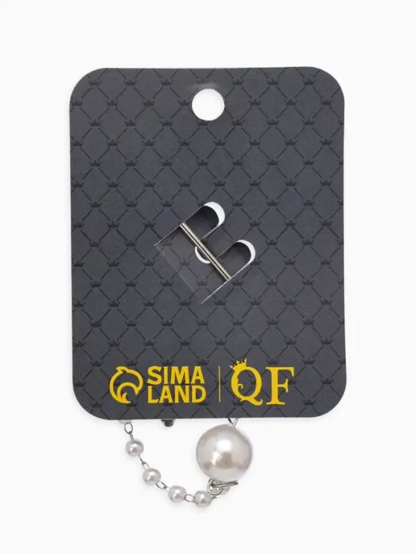 Булавка "Ключик от сердца", l=6.5, цвет белый в серебре