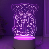 Светильник "Лемур на подарке" LED RGB от сети RISALUX 9,5х11,8х17 см