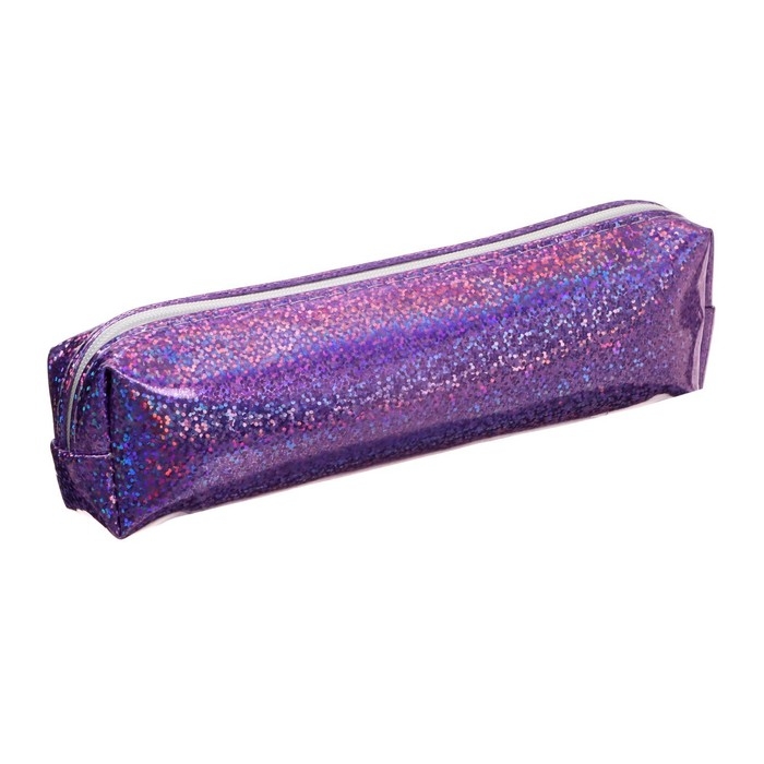 Пенал школьный на молнии "Металлик", МИКС