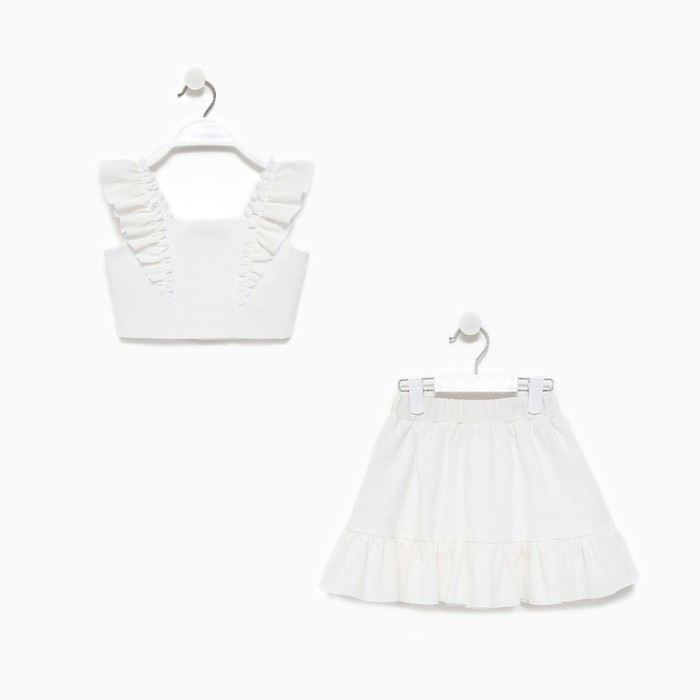 Комплект для девочки (топ, юбка) KAFTAN, р.38 (146-152 см), белый Комплект для девочки (топ, юбка) KAFTAN, р.38 (146-152 см), белый
