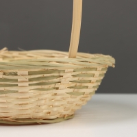 Корзина плетёная, бамбук, натуральный цвет, низкая