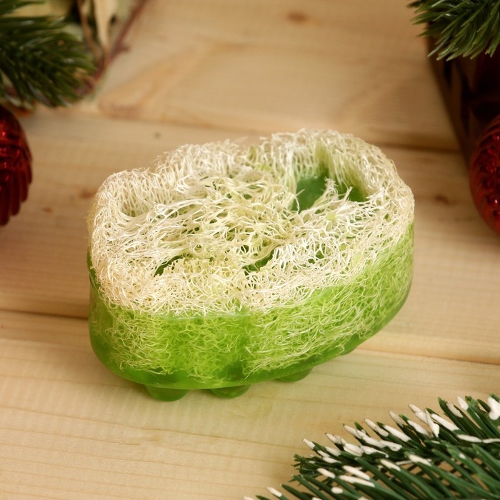 Массажное мыло с люффой "Сосновый бор" 100 г