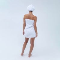 Набор для бани и ванной Этель &laquo;Вафля&raquo; полотенце 70*140 см+чалма 21*25 см, цв.белый