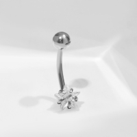 Пирсинг в пупок &laquo;Банан&raquo; звезда, L=2 см, цвет белый в серебре