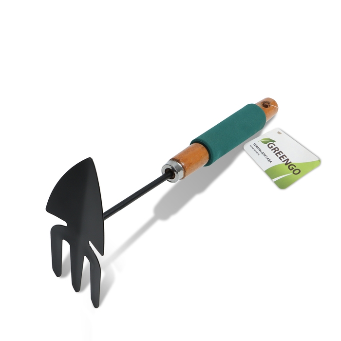 Мотыжка комбинированная Greengo, длина 30 см, деревянная ручка с поролоном Мотыжка комбинированная Greengo, длина 30 см, деревянная ручка с поролоном