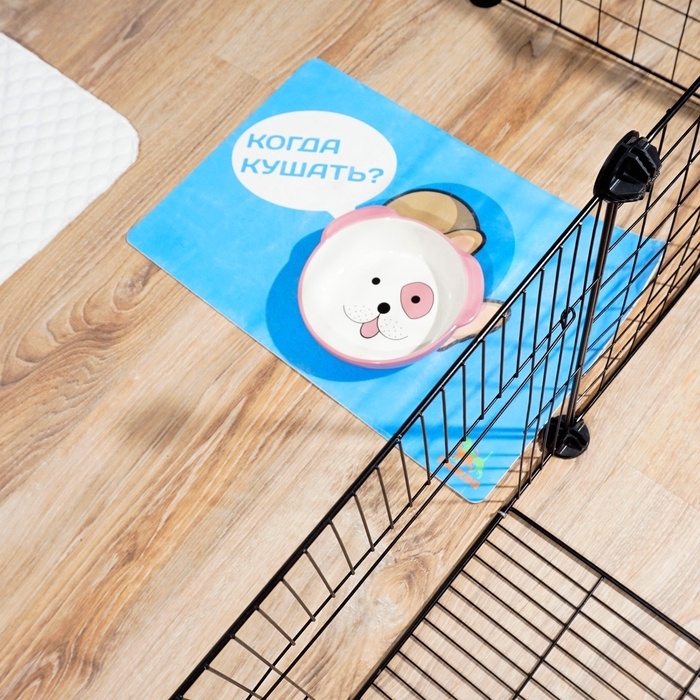 Коврик под миску "Пижон" с нескользящим основанием, 43 х 28 см, "Когда кушать?"