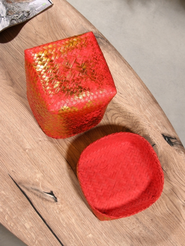 Корзинка плетеная "Голден" 16х16х23 см, розовый