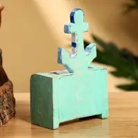 Календарь настольный &laquo;Якорь&raquo;, 7&times;4&times;10 см, дерево, бирюзово-голубой