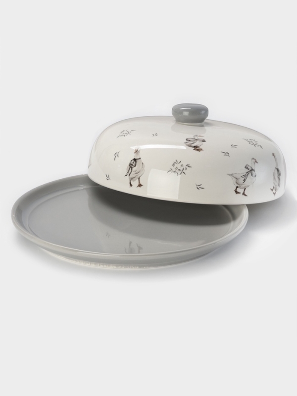 Блинница Доляна &laquo;Гуси&raquo; d=23, доломит, белая, серая