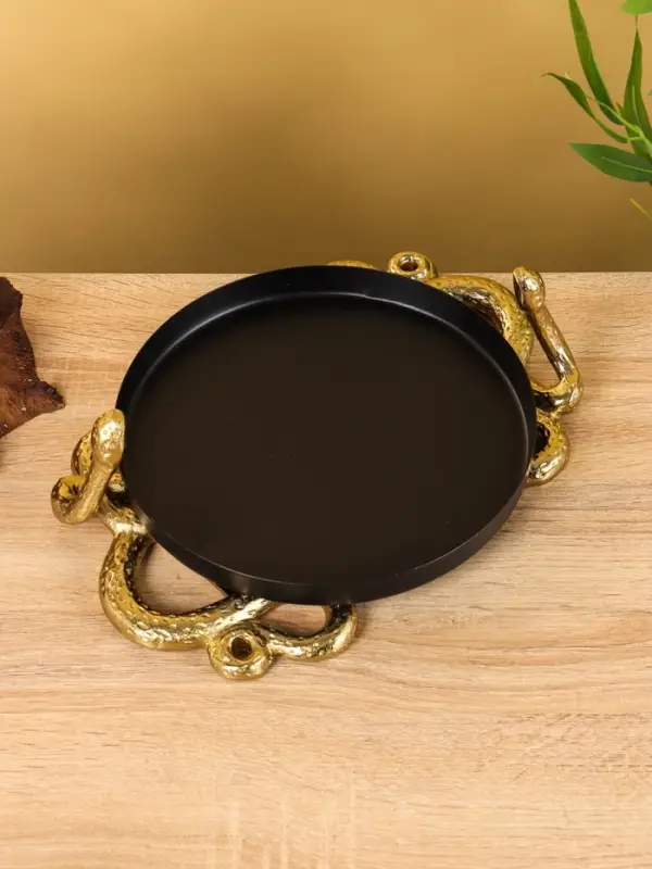 Поднос с бортиками &laquo;Золотая змейка&raquo;, 33&times;24&times;10 см, алюминий, сталь