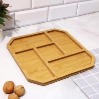 Менажница, набор 2 шт., дерево &laquo;Посуда Уют &raquo;, монстера 30х30 см., менажница 30х30 см.