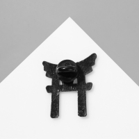 Значок &laquo;Япония&raquo; врата, цвет чёрно-бордовый в чёрном металле