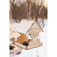 Деревянная кормушка своими руками для птиц &laquo;Тигр&raquo;, 15,5 &times; 15 &times; 18,5 см, Greengo