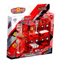 Набор детских машинок &laquo;Пожарная служба&raquo;, инерция, 5 шт., аксессуары