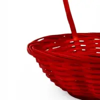 Корзина плетеная 20 х 20 х _ см, ручка h=21 см красный