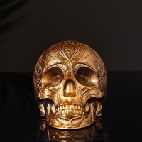 Фигура "Череп с орнаментом" 6х5х5 см, бронза