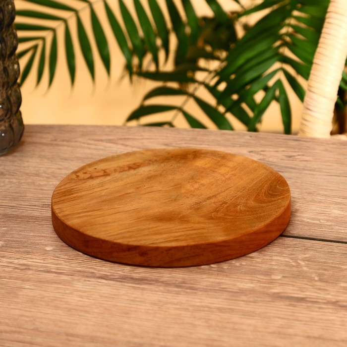 Блюдо 20х20х2 см, тиковое дерево