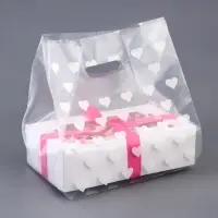 Пакет полиэтиленовый квадратный с вырубной ручкой, упаковка, "Сердечки", 25х35+16см &plusmn; 5% 60 мкм