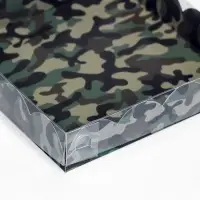 Коробка для печенья, &laquo;Зеленый камуфляж&raquo; 15&times;15&times;3