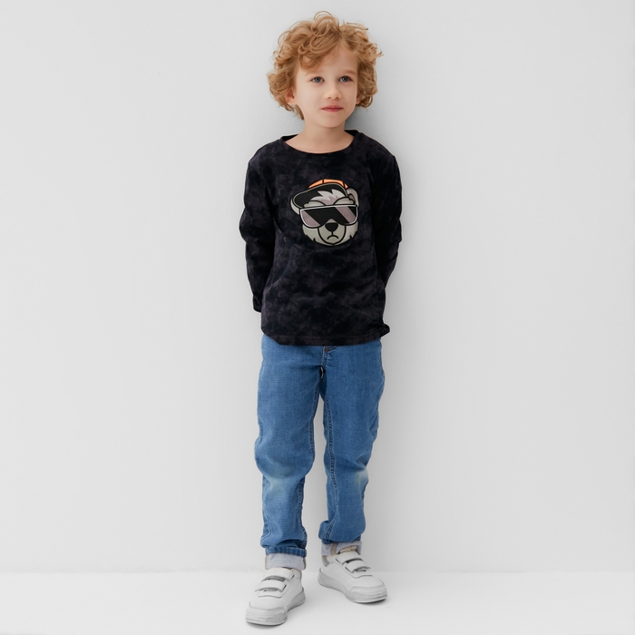 Футболка c дл. рук. детская KAFTAN "Trendy" р.30 (98-104), серый тай дай