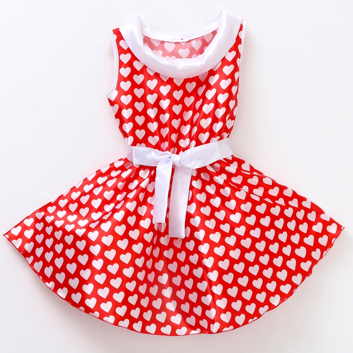 Карнавальный костюм «Стиляги» платье красное с белыми сердцами, повязка р-р 30 рост 110-116 см Карнавальный костюм «Стиляги» платье красное с белыми сердцами, повязка р-р 30 рост 110-116 см