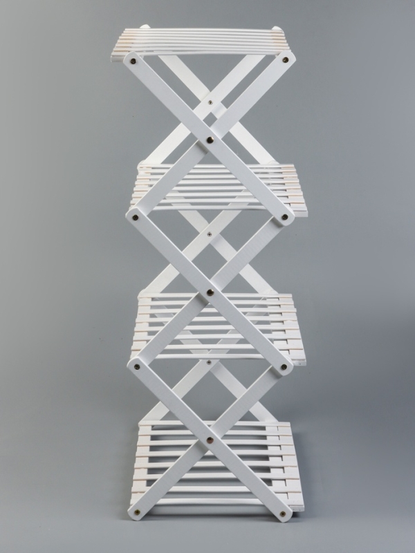 Подставка для цветов Greengo, 4 полки, 50 &times; 25 &times; 68 см, напольная, бамбук, белая