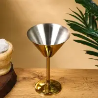 Бокал для мартини "Золото" нержавеющая  сталь 11х11х17,5 см