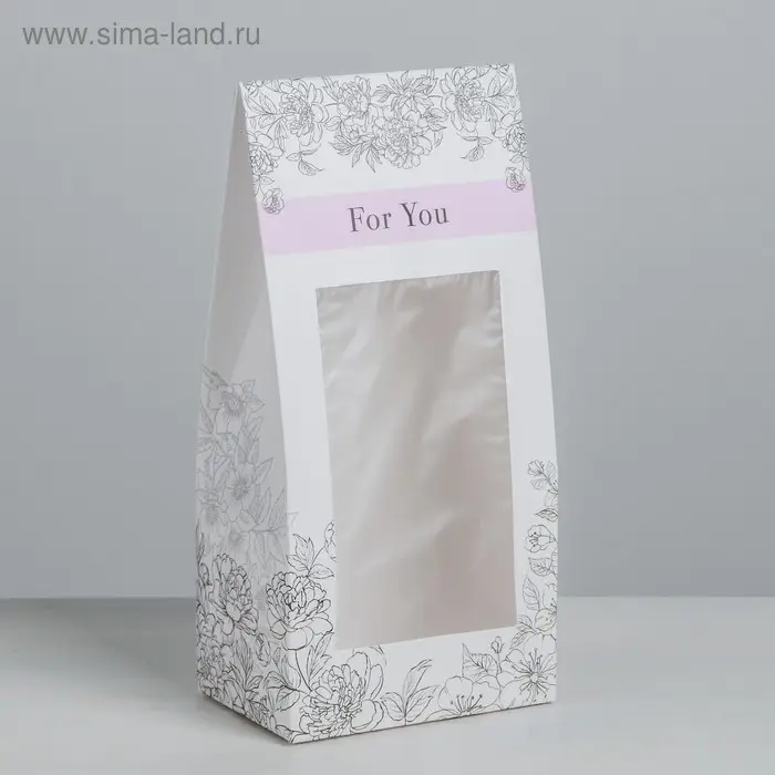 Коробка кондитерская складная, упаковка For you, 9 х 19 х 6 см