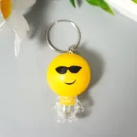 Фонарик свет на кольце "Смайлик-малыш с ножками" мигает МИКС 4х2,5х2,7 см