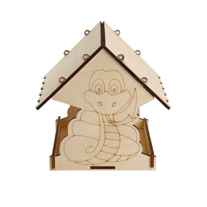 Кормушка из дерева своими руками, &laquo;Символ года Змей&raquo;, 18 &times; 16 &times; 15 см, МИКС, Greengo