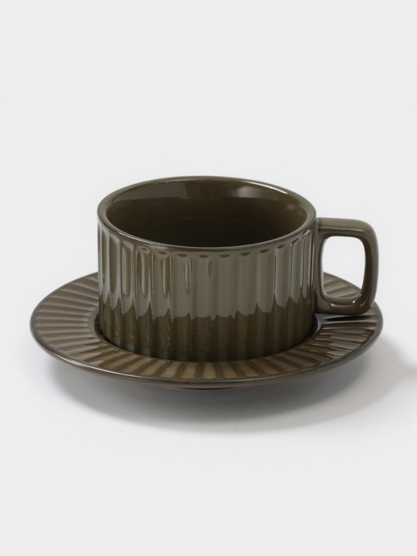 Чайная пара  "Винтаж" 15х7см, цвет зеленый