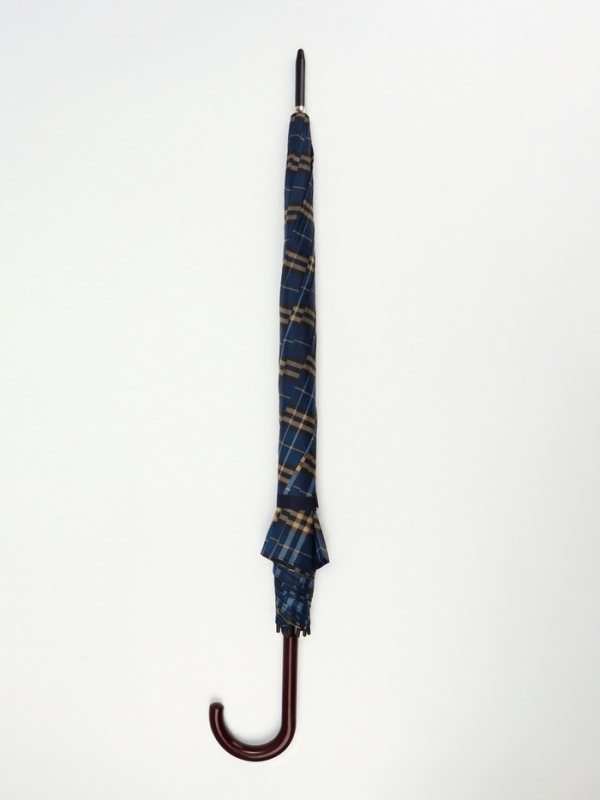 Зонт-трость п/авт R58/68 8сп П/Э В/У КЛЕТКА ручка-крюк синий пакет